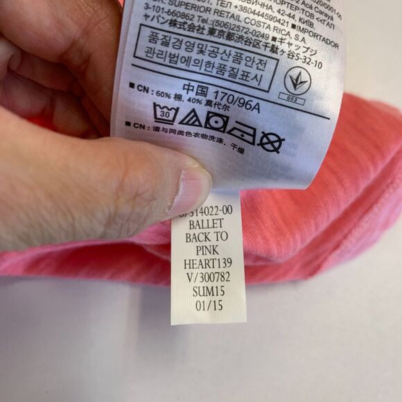 Gap Ballet Pink Tunic Top Womens L Large Mid Sleeves Low Cut Back Cotton Stretch - Picture 8 of 10